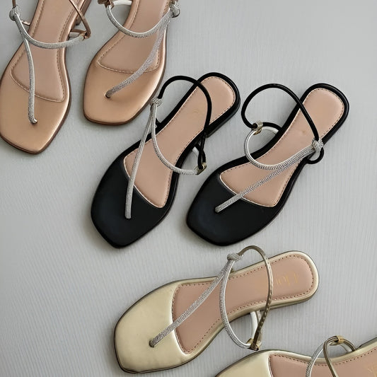 "Women’s Luxury Rhinestone Sandal Slippers – Golden, Copper, Black Brown" ART#14