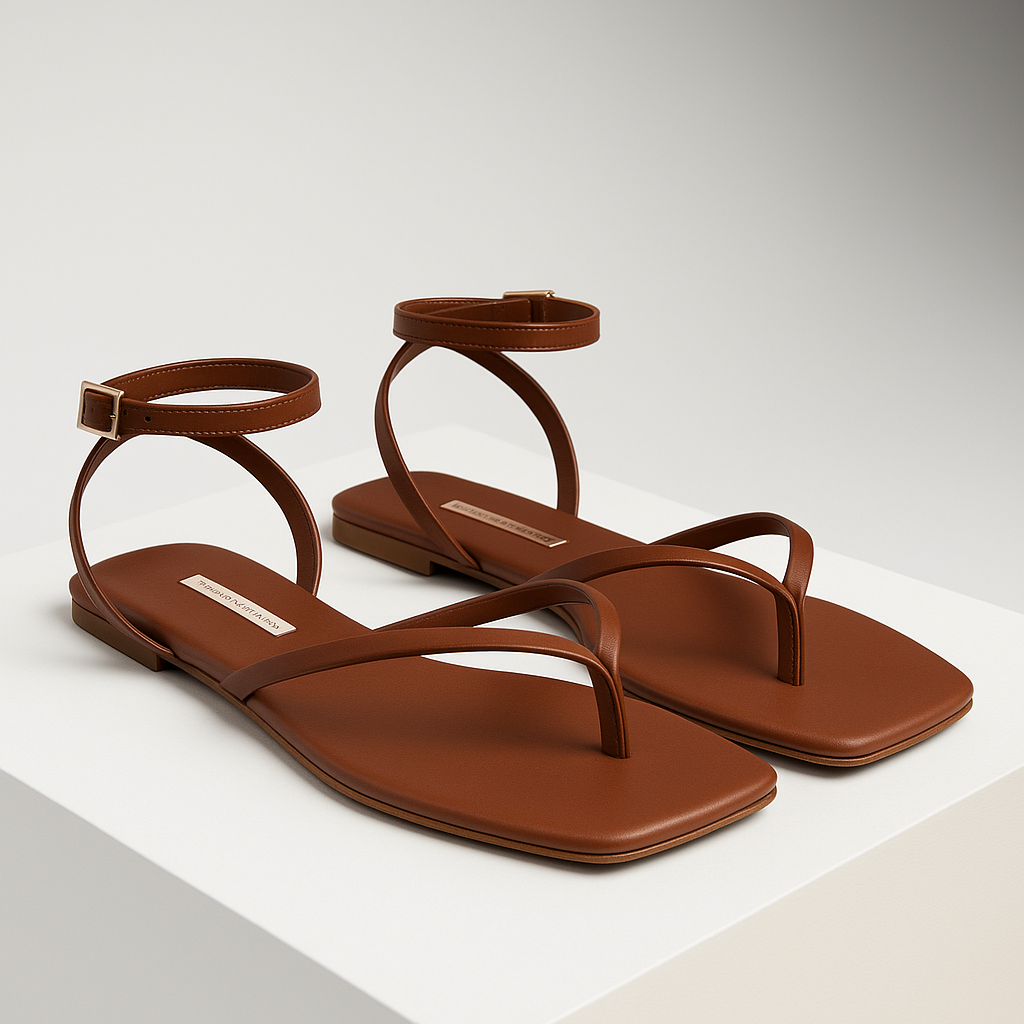 Women Fashion Luxury Strip Sandal Slippers Stylish Comfortable and easy to Walk Causal Office Bridal Party Weeding every Function Brown, Golden